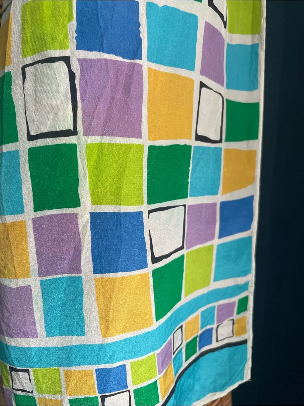 Vintage 80’s Liz Claiborne Mod Abstract Geometric Oblong Scarf
